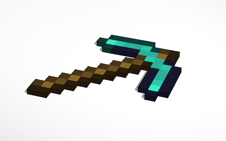 3D design Minecraft Diamond Pickaxe - Tinkercad