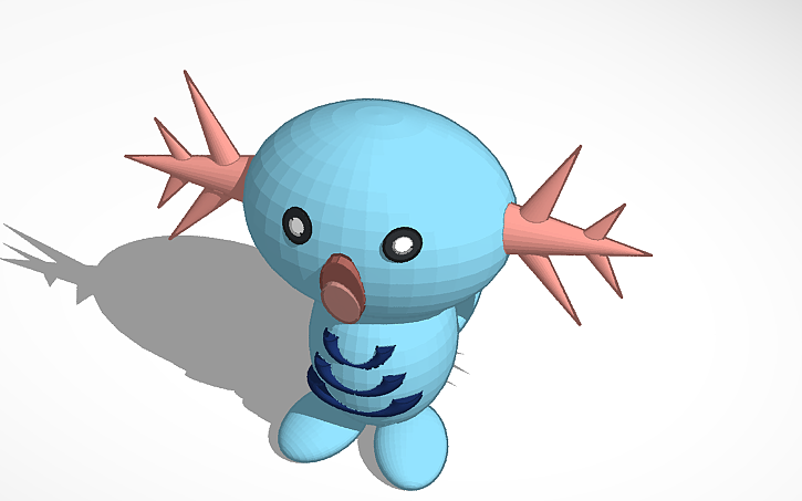 Wooper Design/layout 3D design Wooper ( Mouth Open ) - Tinkercad