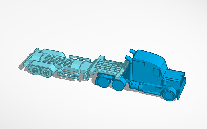 3D design semi truck trailer - Tinkercad