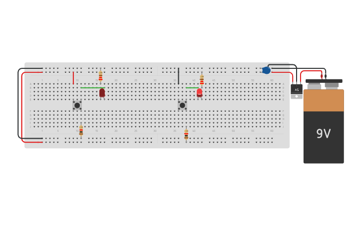 Circuit design Pull up/down resistors - Tinkercad
