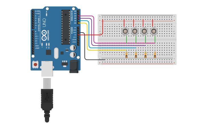 Circuit design Photodiode Arduino - Tinkercad