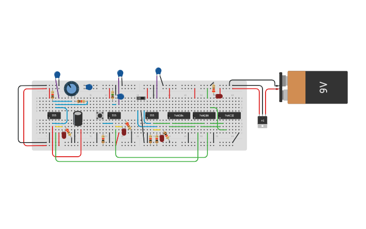 Circuit design Clock logic - Tinkercad