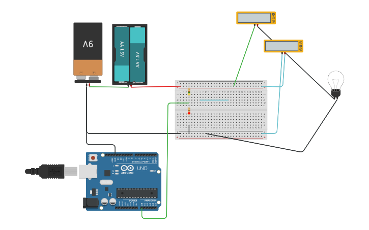 Circuit design Panel Solar - Tinkercad