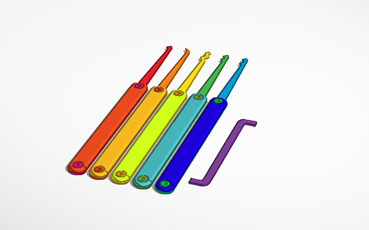 3D design Lock Pick Set - Tinkercad