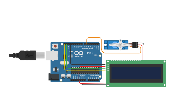 Circuit design Servo Coin Flip - Tinkercad