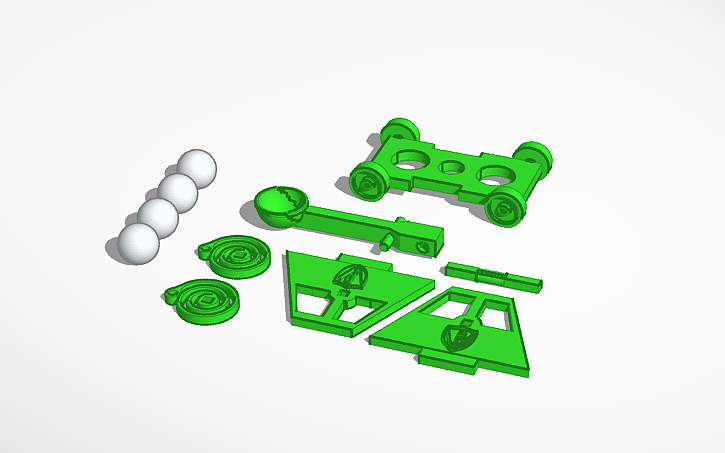 Multi Spring Catapult 3D design spring loaded catapult - Tinkercad