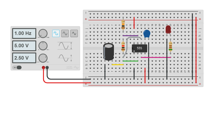Circuit design 555 astable multivibrator circuit - Tinkercad