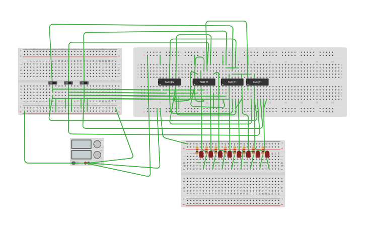 Circuit design 3:8 Decoder - Tinkercad