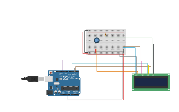Circuit design display LCD - Tinkercad