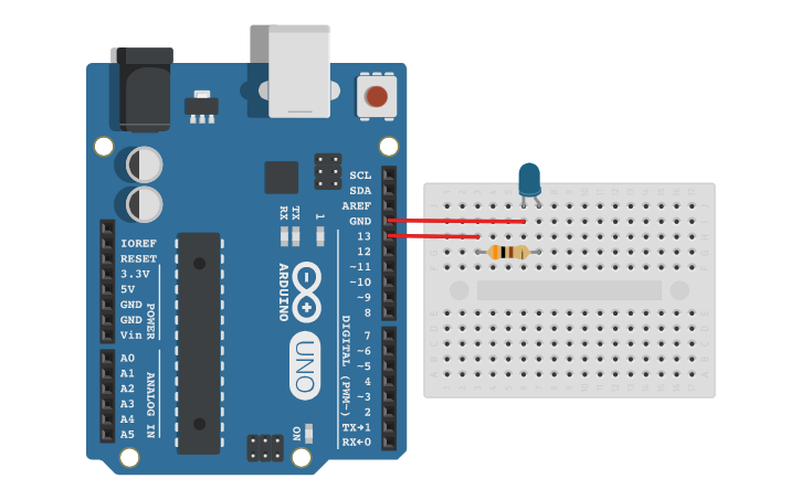 Circuit design Blinking LED - Tinkercad