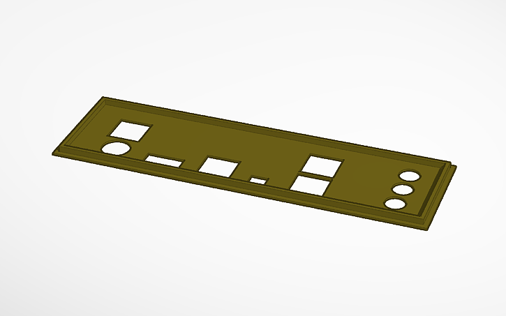 3D design Gigabyte x570 UD v1.0 IO Shield - Tinkercad