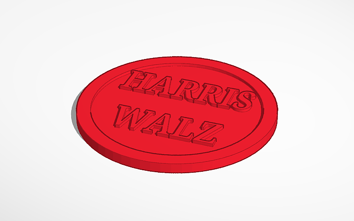 3D design Harris Walz Button - Tinkercad