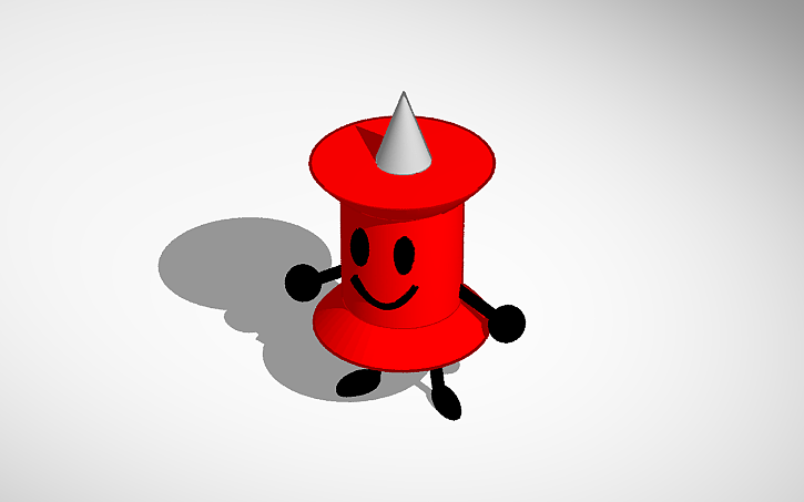 3D design Pin BFDI - Tinkercad