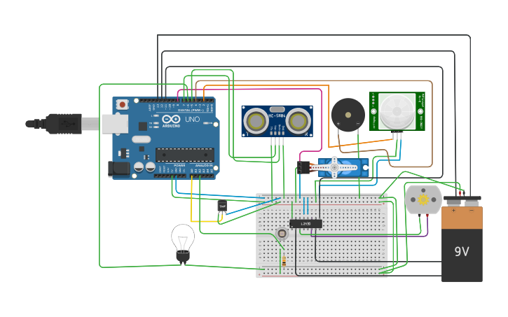 Circuit design Home automation system using Arduino - Tinkercad