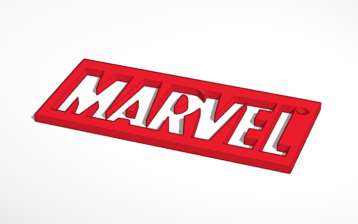 3D design Marvel Logo - Tinkercad