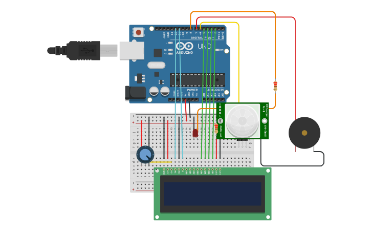 Circuit design Sensor Pir - Tinkercad