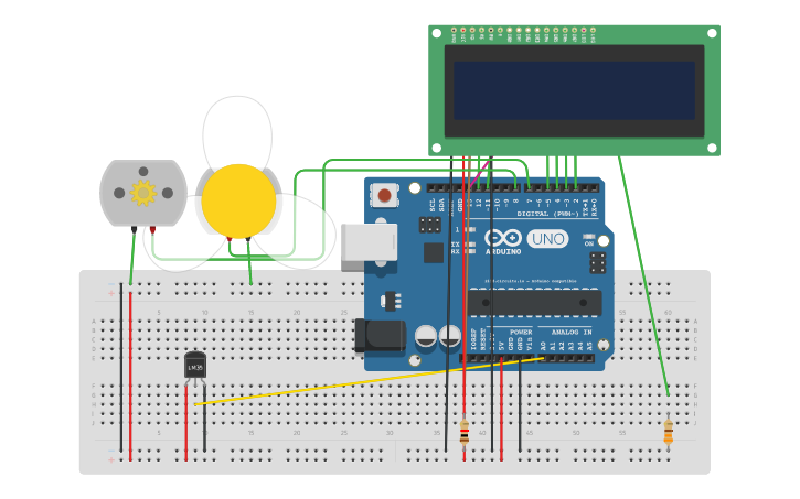 Circuit design Sensor de Temperatura con LM35 y LCD - Tinkercad