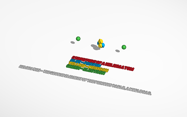 3D design Structure of Helium Atom - Tinkercad