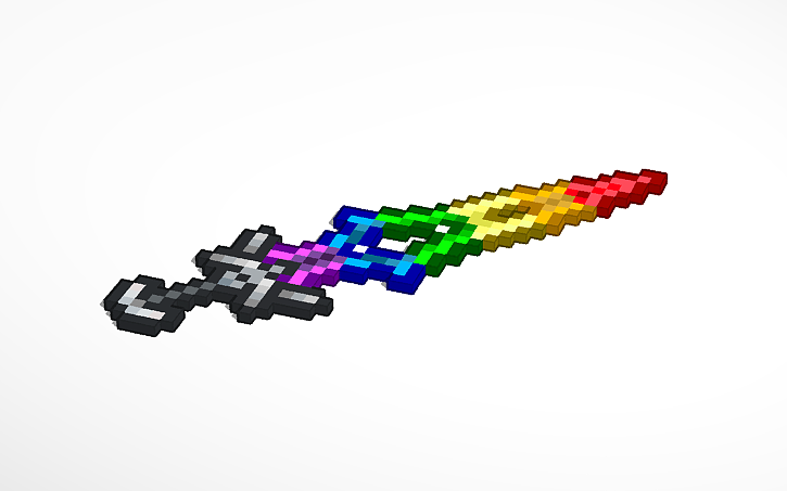 3D design Minecraft Rainbow Sword (2) - Tinkercad