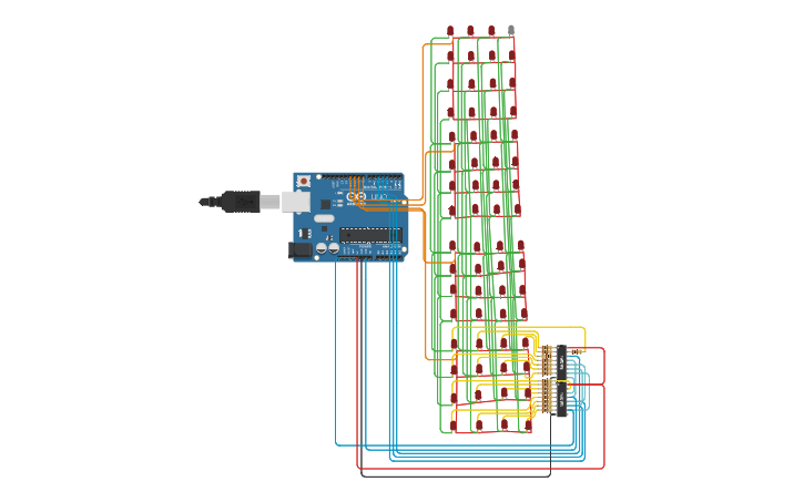 Circuit design LED cube - Tinkercad