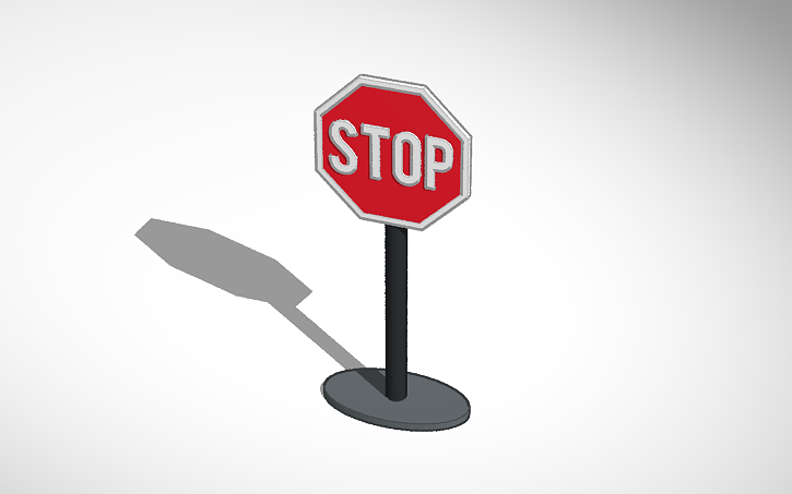 3D design stop sign - Tinkercad