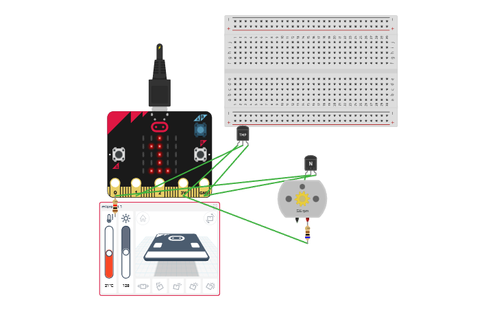 Circuit design Copy of Micro:bit Challenge - Tinkercad