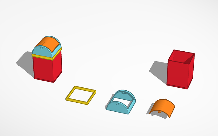 3D design THÙNG RÁC NẮP LẬT TỰ ĐỘNG (nhóm 6) - Tinkercad