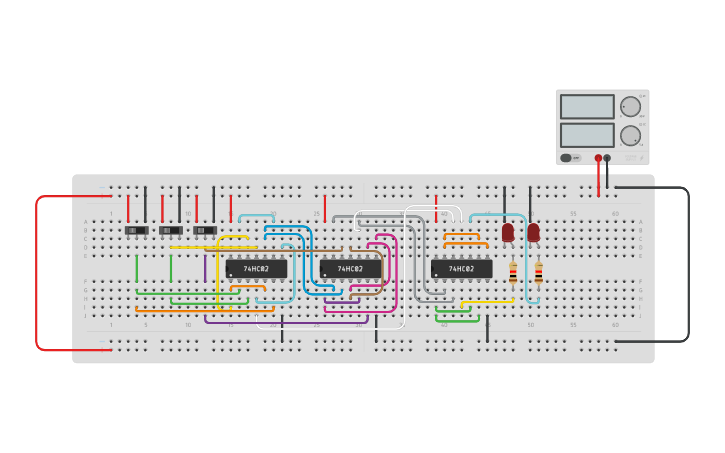 Circuit design Full subtractor using NOR - Tinkercad