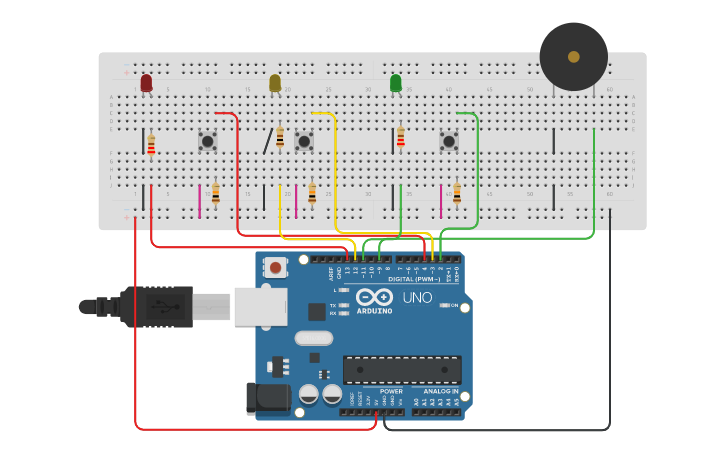 Circuit design arduino work - Tinkercad