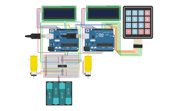Circuit design Arduino Robot Control - Tinkercad