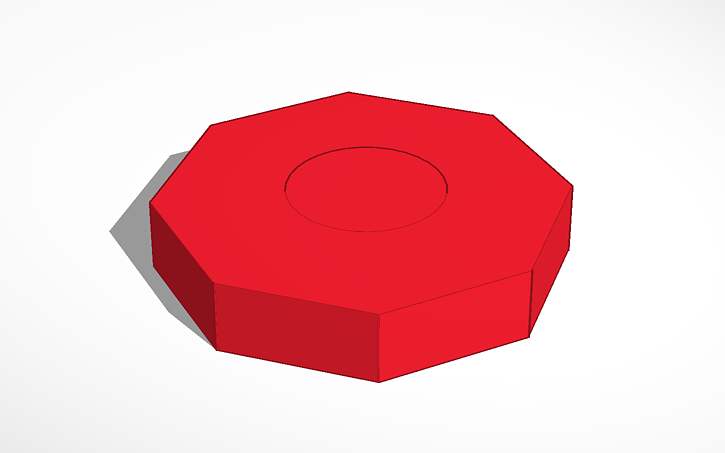 3D design Updated Octogon Base with Hole - Tinkercad