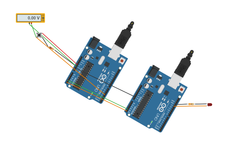 Circuit design I2C dos arduino - Tinkercad