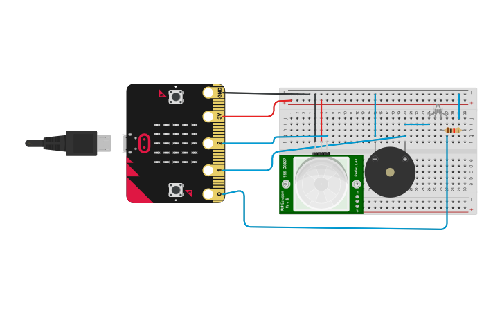 Circuit design Microbit Simple Motion Sensor - Tinkercad