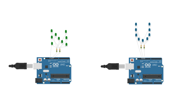 Circuit design Letter using arduino - Tinkercad