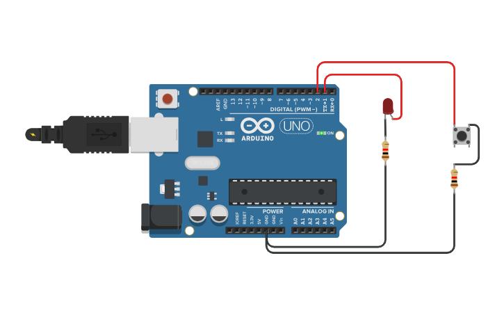 Circuit design Arduino + LED - Tinkercad