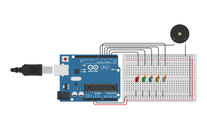 Circuit design ARDUINO LAB1 - Tinkercad