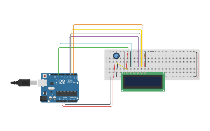 Circuit design LCD - Tinkercad