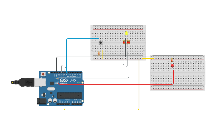 Circuit design Interruptor con led y led RGB - Tinkercad