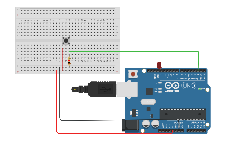 Circuit design PUSH BUTTON - Tinkercad