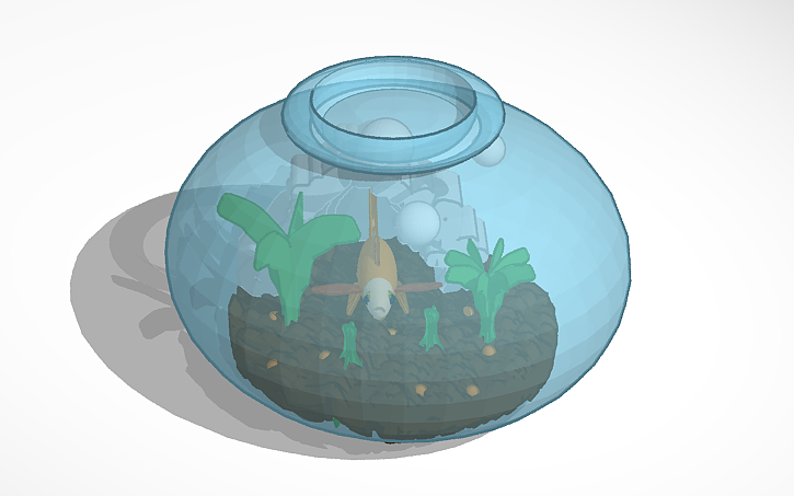 3D design Fish bowl with fish - Tinkercad