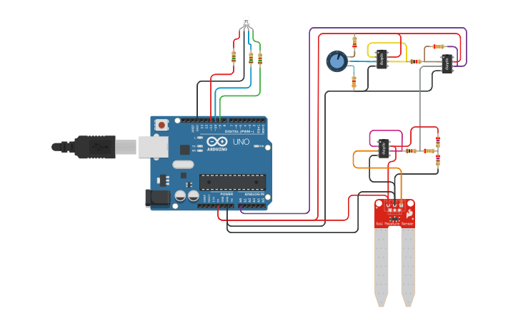 Circuit design Sensor humidity - Tinkercad