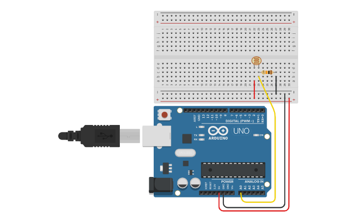 Circuit design LDR - Light Dependent Resistor - Tinkercad