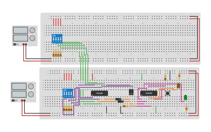 Circuit Dld Module Circuit design DLD 5 - Digital Combination Lock - Tinkercad