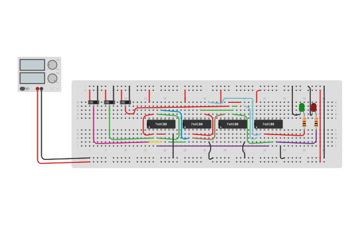 Circuit design full adder - Tinkercad
