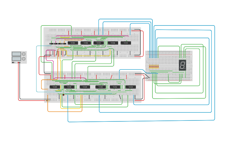 Circuit design decoder-2(basic gates) - Tinkercad