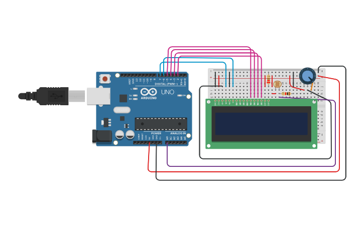 Circuit design Ekran LCD - Tinkercad