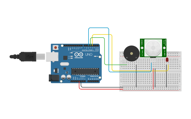 Circuit design Smart Burglar Alarm With Arduino - Tinkercad