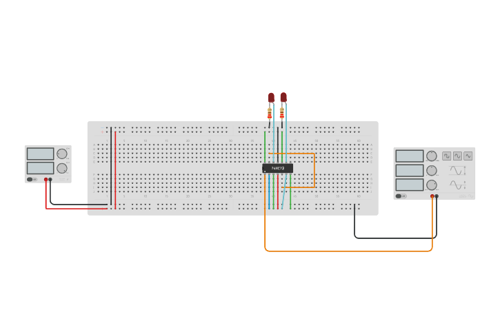Circuit design MOD-4 UP RIPPLE Counter - Tinkercad
