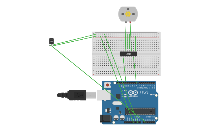 Circuit design Automatic Fan - Tinkercad