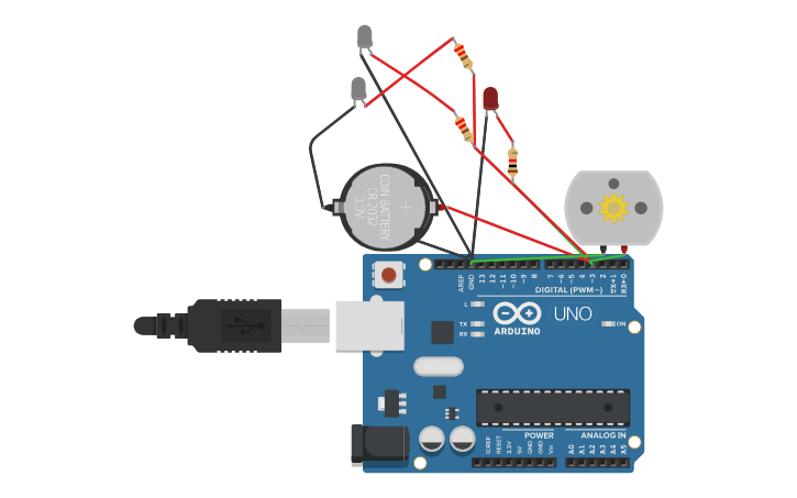 Circuit design LED LIGHTS - Tinkercad